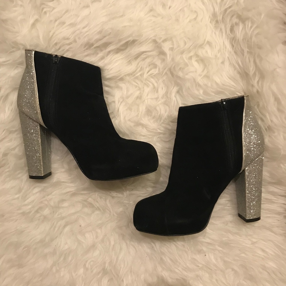 Glitter Platform Booties